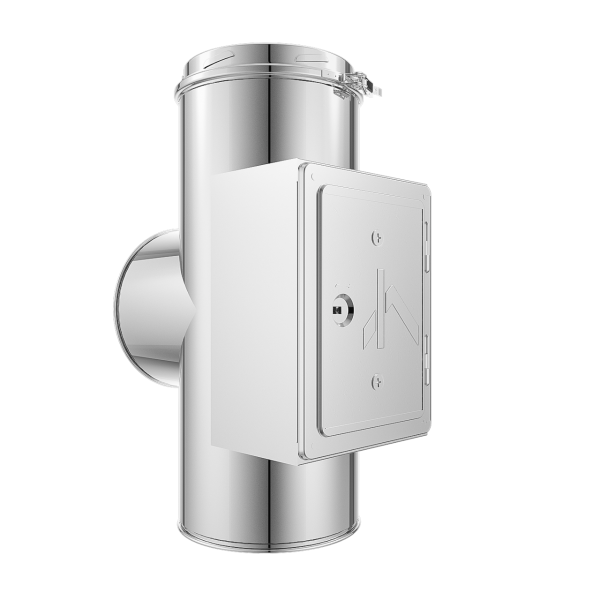 Edelstahlschornstein Feuerungsanschluss mit Prüföffnung