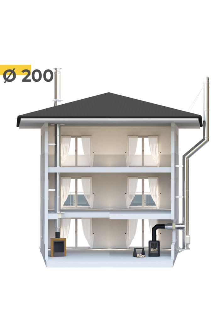 Ø200mm(8&quot;) Customize your chimney for indoor or outdoor use