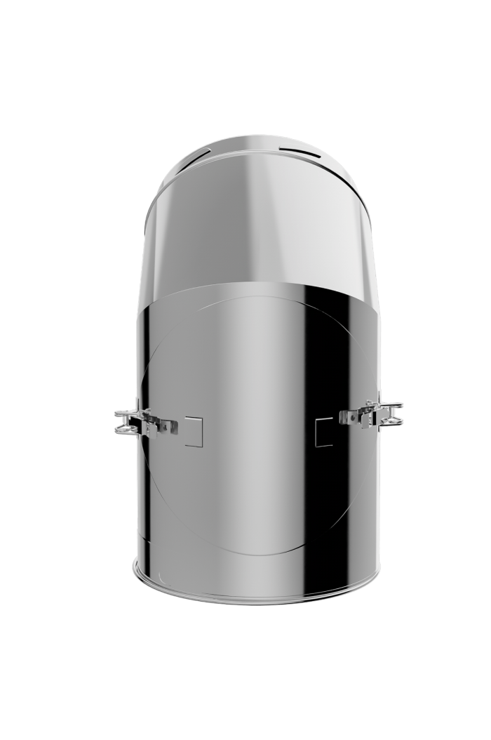 Edelstahlschornstein Versatzbogen  45° mit Oeffnung 80mm ID